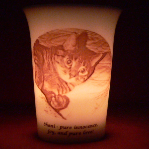 Mourninglights™ for pets custom printed glass memorial candle