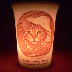 Mourninglights™ for pets custom printed glass memorial candle